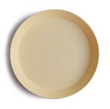 Mushie Round Dinnerware Plates, Set of 2 (Pale Daffodil)