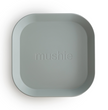 Mushie Square Dinnerware Plates, Set of 2 (Sage)